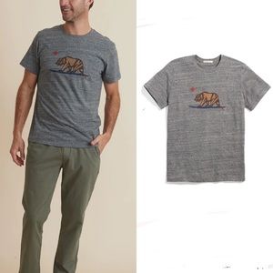 marine layer signature surfing bear graphic tee dark heather grey